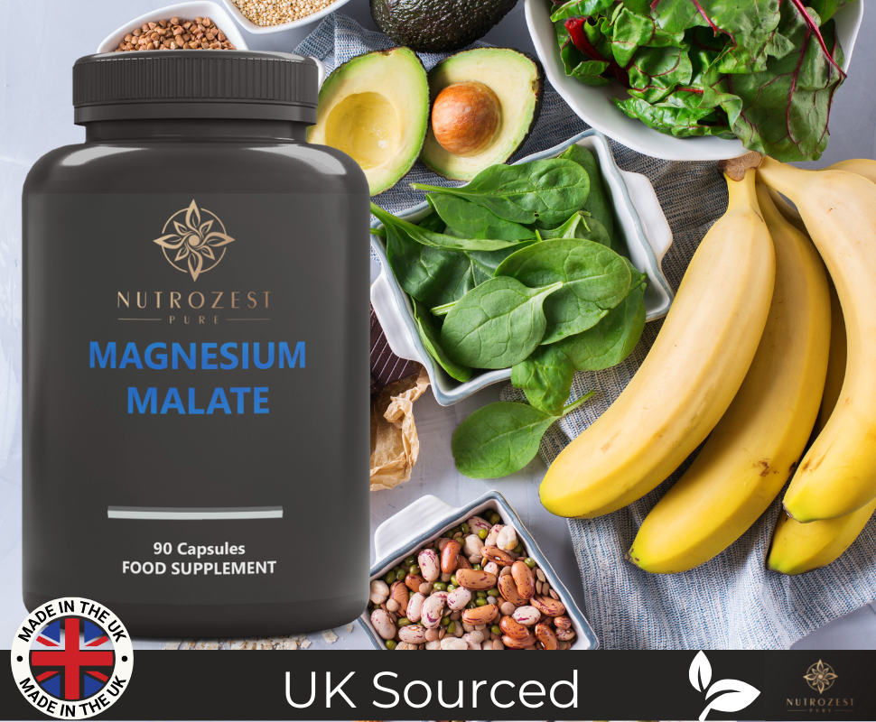 Magnesium Malate Capsules 800mg UK Vegan Safe High Strength for Sleep Muscle Support