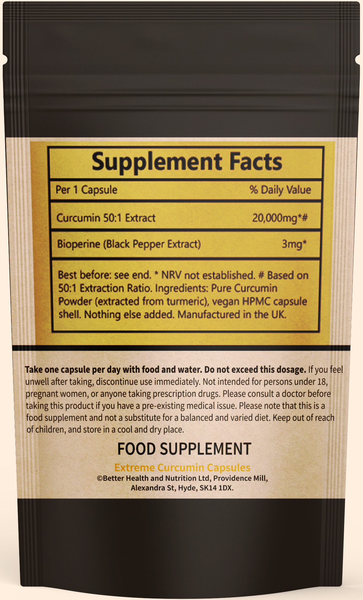 Turmeric Curcumin BOOST EXTREME Super High Strength & Black Pepper Capsules Vegan