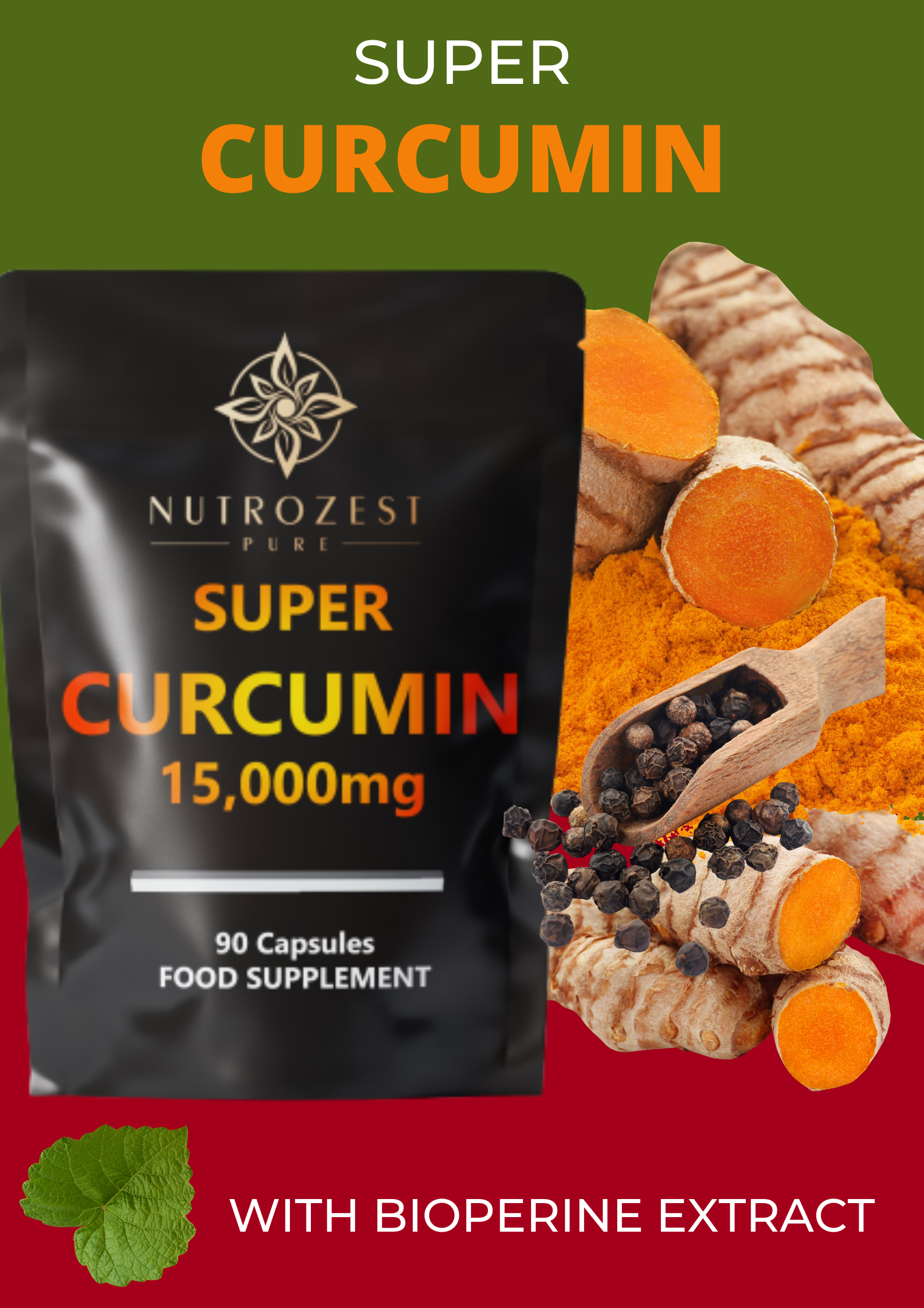 Ultra-Turmeric/Curcumin With Black Pepper (Bioperine) 15,000mg